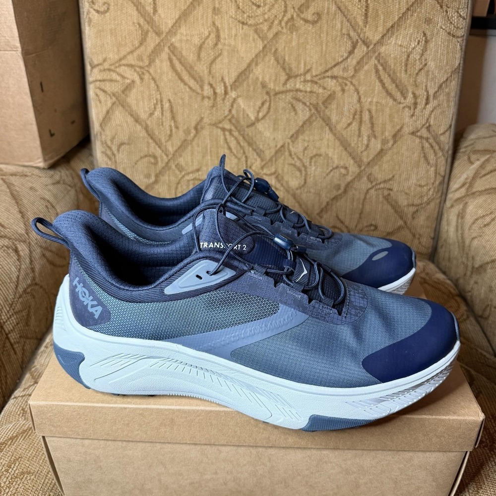 Hoka One One Transport 2 Low Top Sneaker Navy Blue Men's Size 13D - Picture 4 of 9
